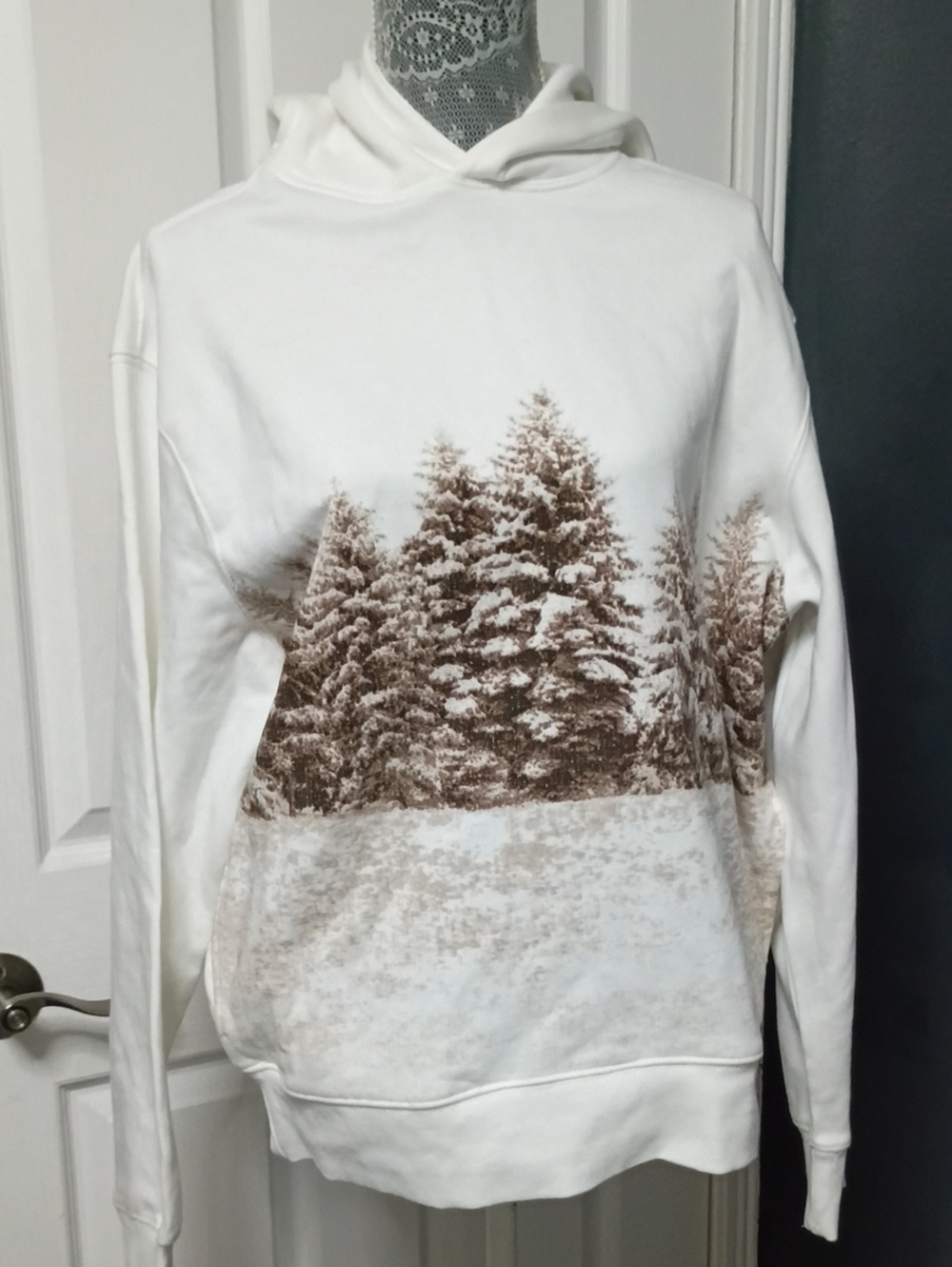 Old Navy White Hoodie with Blue Logo Tag